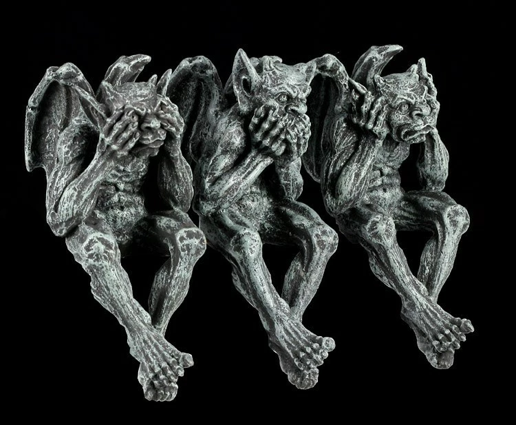 Gargoyle Kantenhocker 3er Set - Nichts Böses 3 Gargoyle Kantenhocker 3er Set - Nichts Böses