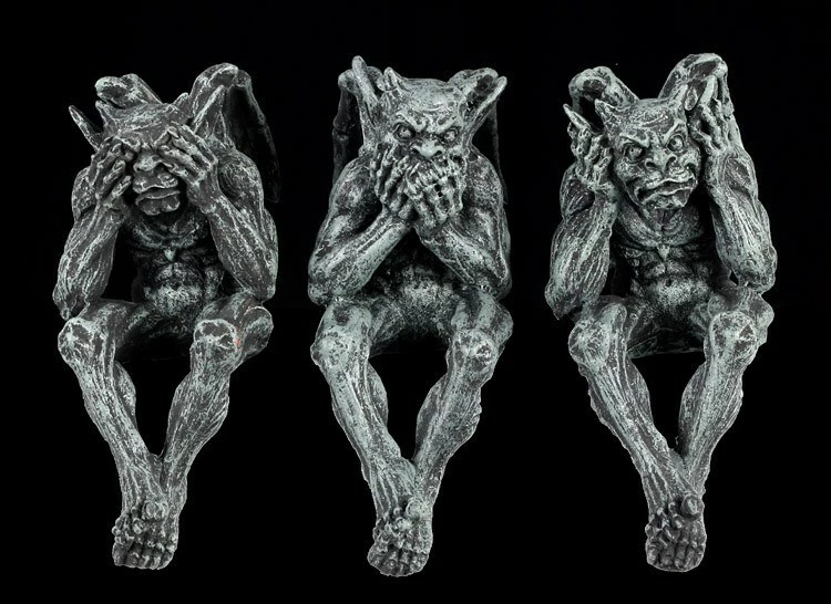 Gargoyle Kantenhocker 3er Set - Nichts Böses 4 Gargoyle Kantenhocker 3er Set - Nichts Böses – Bild 2