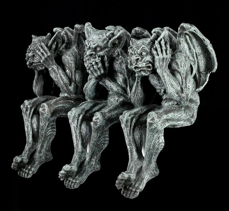 Gargoyle Kantenhocker 3er Set - Nichts Böses 5 Gargoyle Kantenhocker 3er Set - Nichts Böses – Bild 3