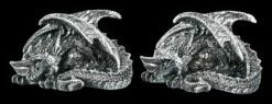 Drachen Figuren 2er Set - Silberner Nachtstern