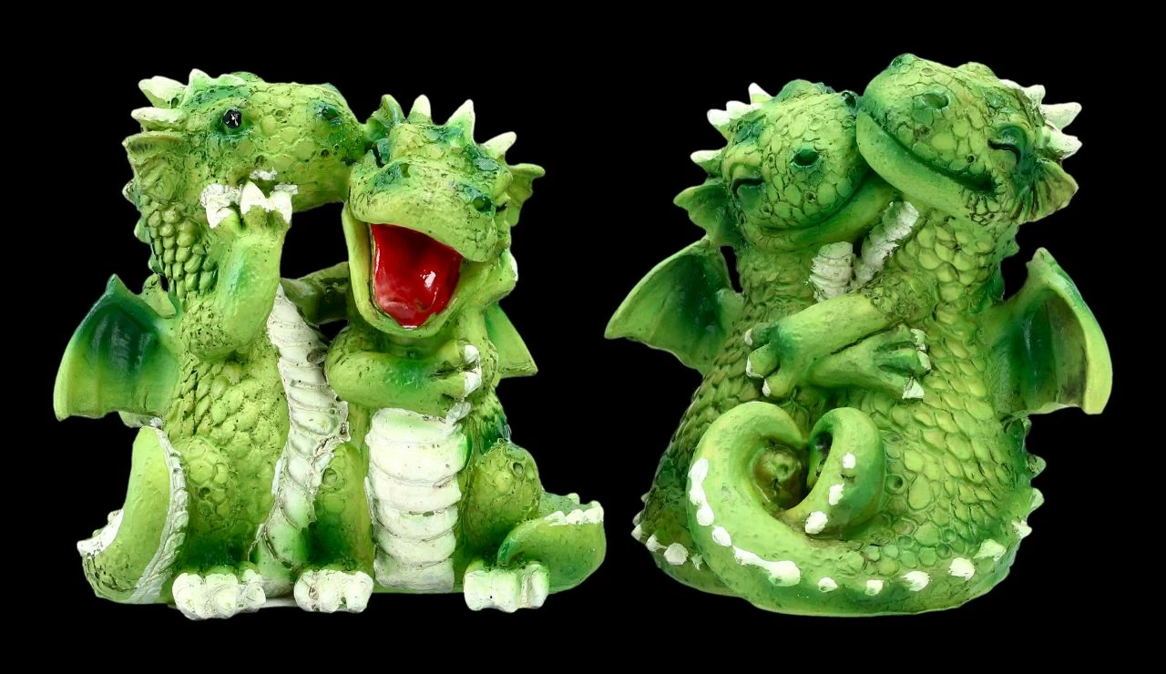 Süßes Drachenfiguren Set - Fröhliche Paare 3 Süßes Drachenfiguren Set - Fröhliche Paare