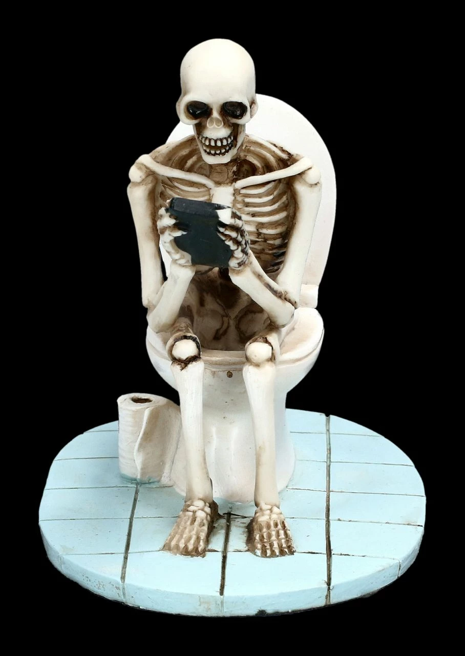 Skelett Figur Sitzt Auf WC 5 Skelett Figur Sitzt Auf WC – Bild 3