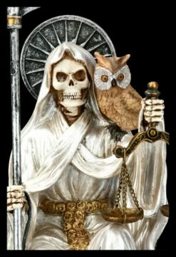 Sitzende Santa Muerte Figur - Weiß -FIGUREN Verkäufe 2D FS13957 Sitzende Santa Muerte Figur weiss 3 1280x1280