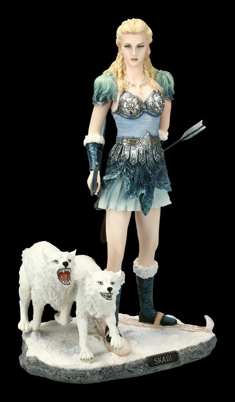 Skadi Figur Mit Wölfen - Nordische Winter Göttin 8 Skadi Figur Mit Wölfen - Nordische Winter Göttin – Bild 6