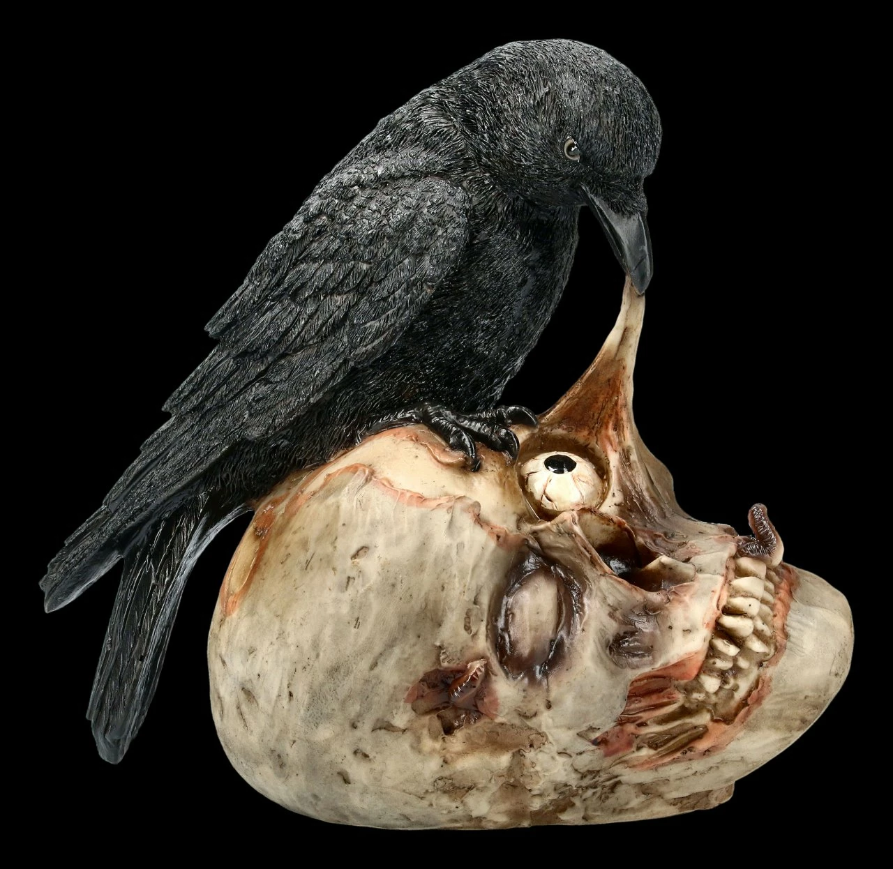 Raben Figur Frisst Verwesenden Schädel 4 Raben Figur Frisst Verwesenden Schädel – Bild 2