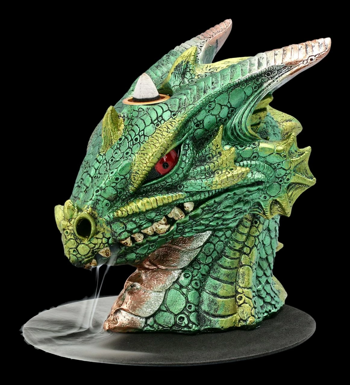 Backflow Räucherhalter - Grüner Drachenkopf Groß 4 Backflow Räucherhalter - Grüner Drachenkopf Groß – Bild 2