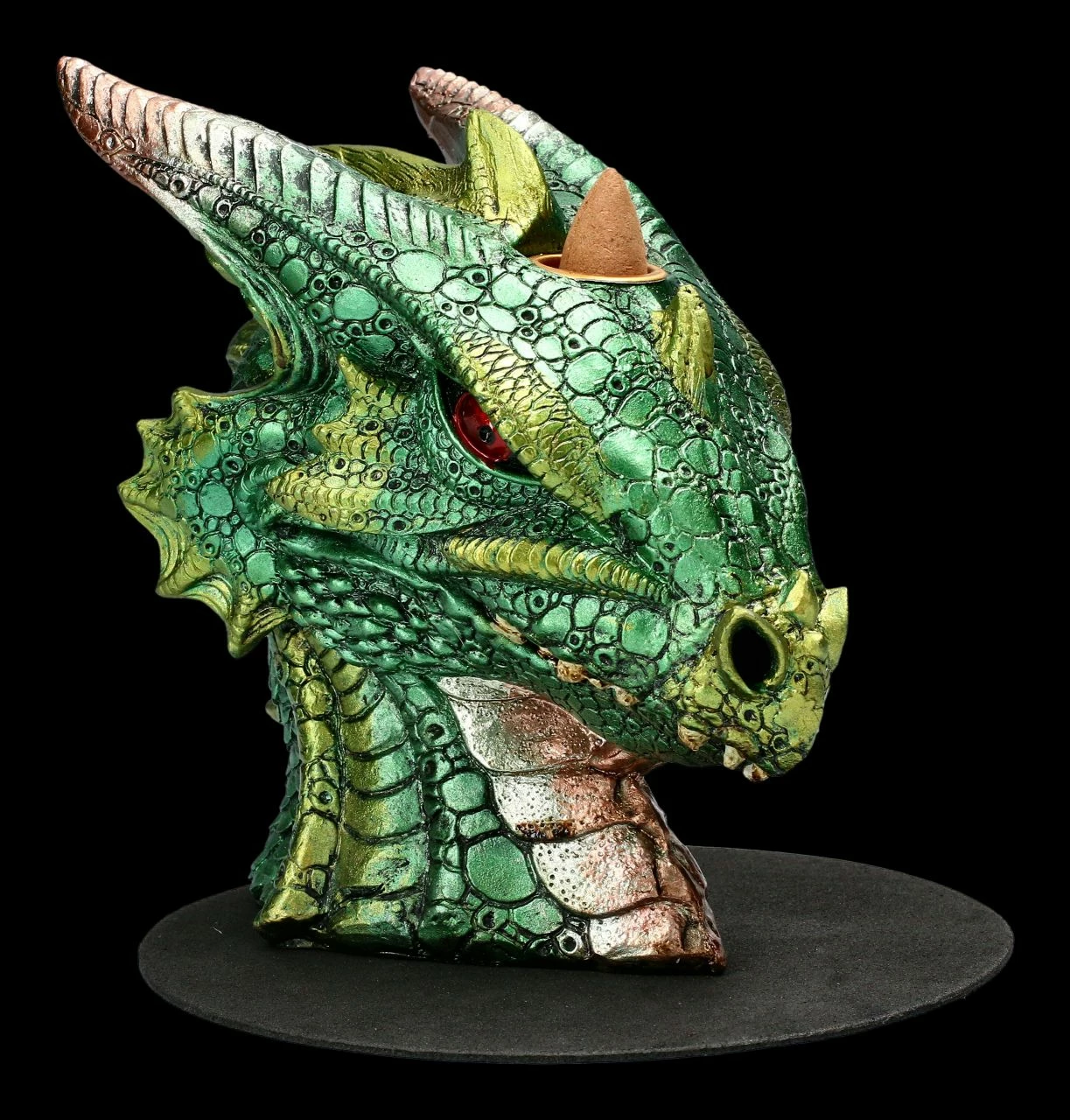 Backflow Räucherhalter - Grüner Drachenkopf Groß 3 Backflow Räucherhalter - Grüner Drachenkopf Groß