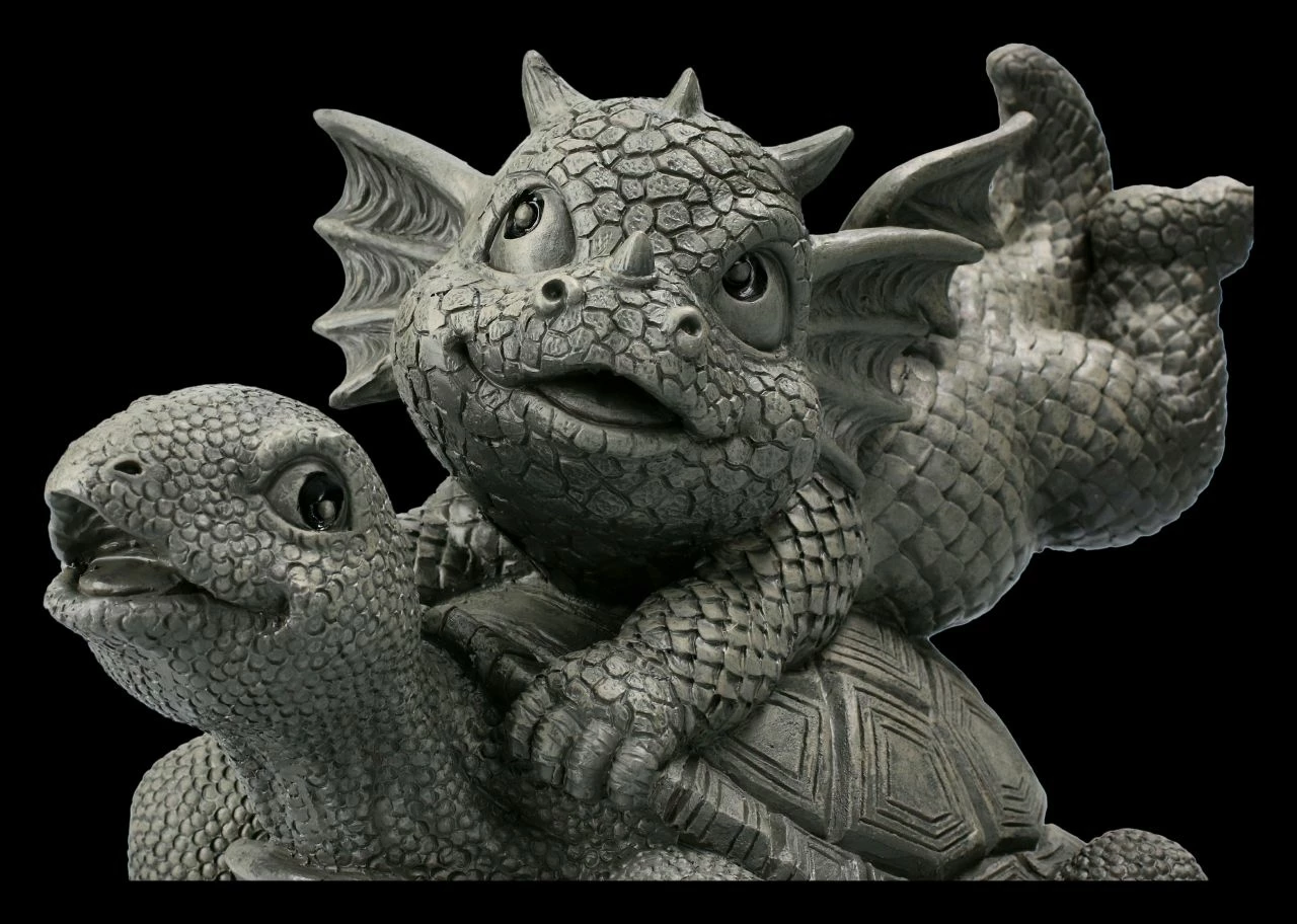 Gartenfigur - Drache Mit Schildkröte 9 Gartenfigur - Drache Mit Schildkröte – Bild 7