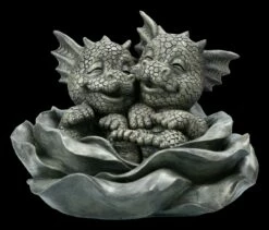 Gartenfigur - Drachen Babys In Rose