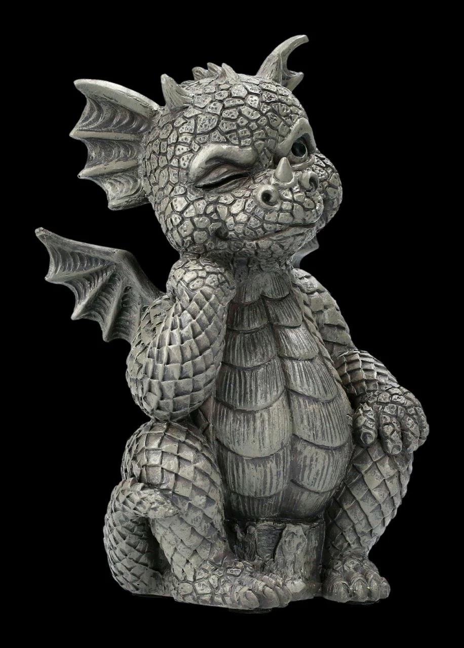 Gartenfigur - Der Denker Drache Klein 4 Gartenfigur - Der Denker Drache Klein – Bild 2