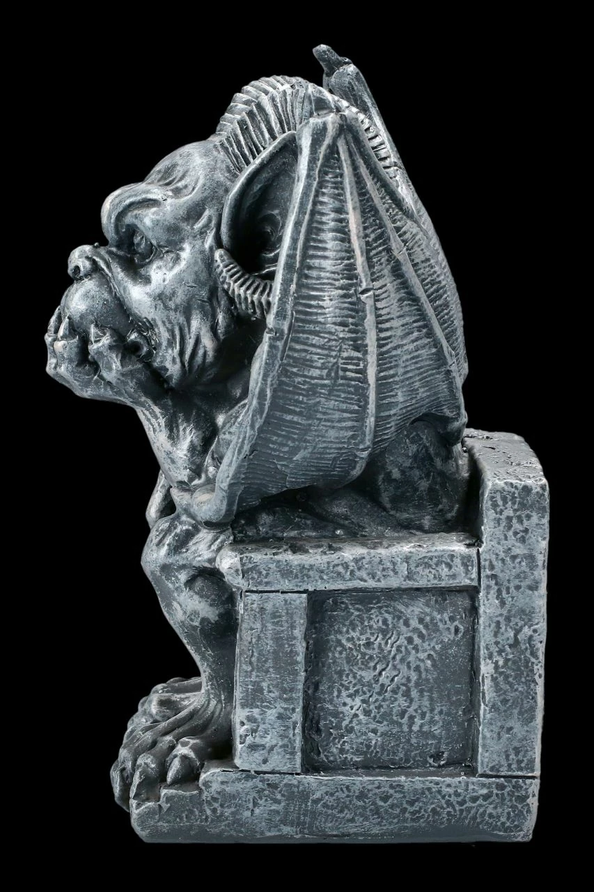 Gargoyle Figur - Kleiner Herrscher Auf Thron 6 Gargoyle Figur - Kleiner Herrscher Auf Thron – Bild 4