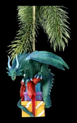 Christbaumschmuck - Weihnachts-Drache Mit Geschenken