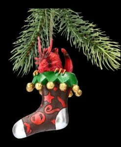 Christbaumschmuck - Weihnachts-Drache Mit Strumpf