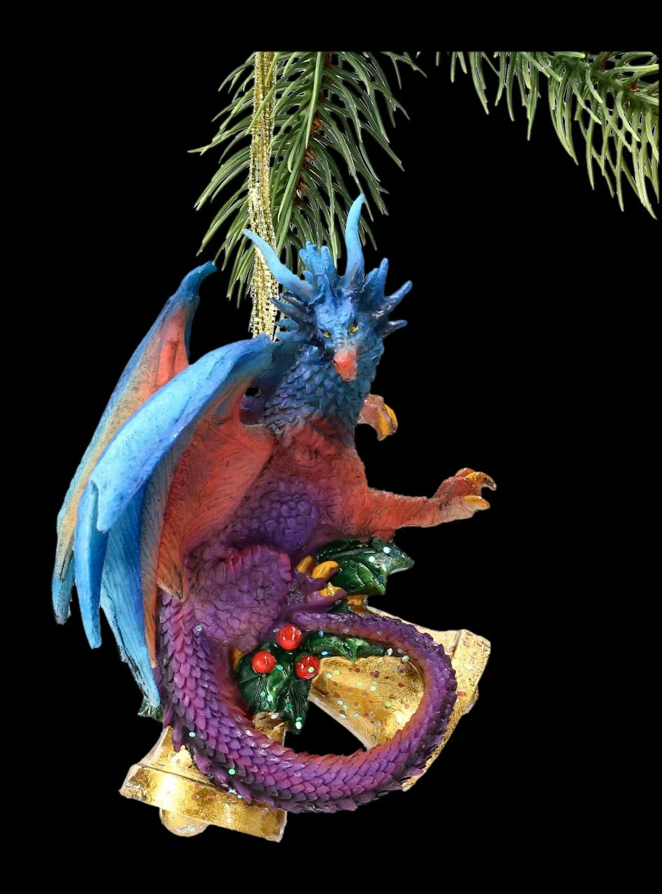 Christbaumschmuck - Weihnachts-Drache Glöckchen 3 Christbaumschmuck - Weihnachts-Drache Glöckchen