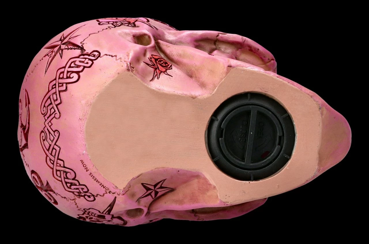 NEMESIS NOW Totenkopf - Tattoo Spardose - Pink 6 NEMESIS NOW Totenkopf - Tattoo Spardose - Pink – Bild 4