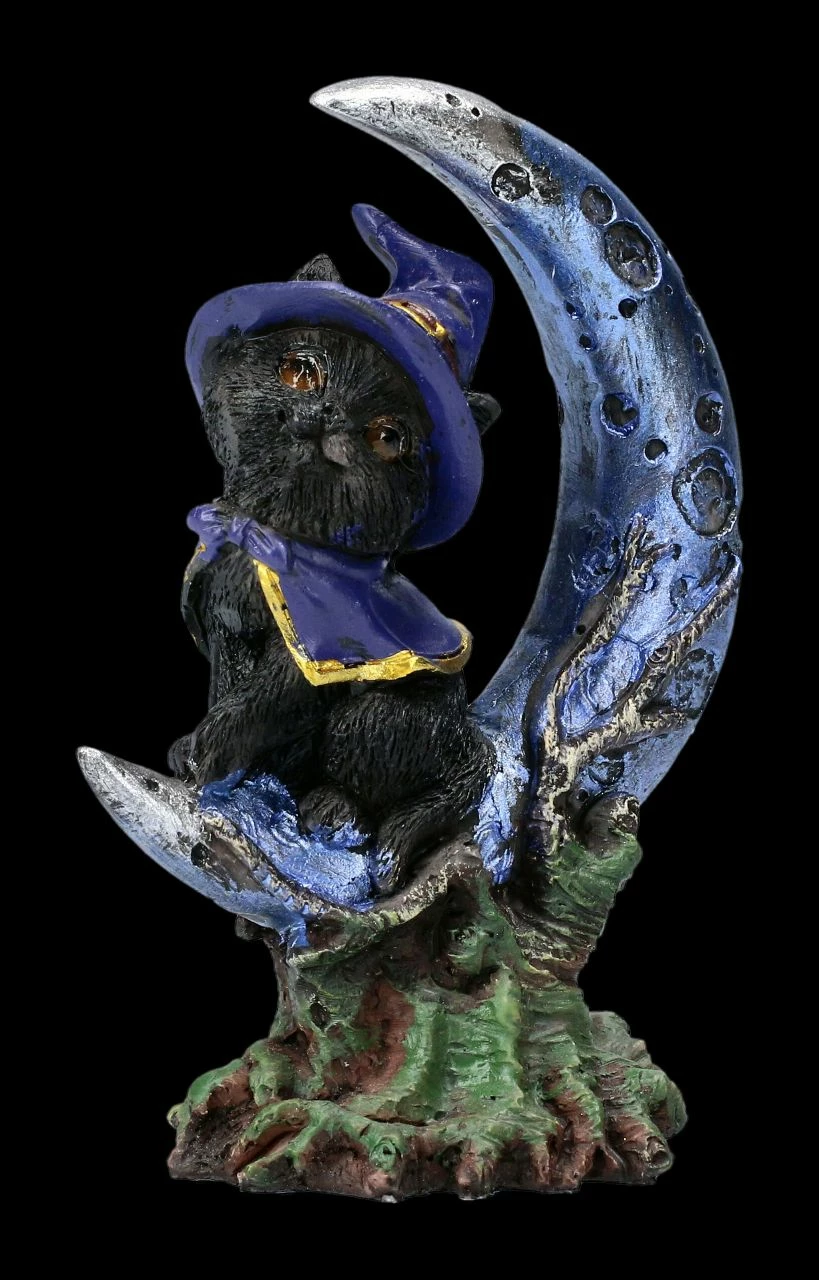Hexen Katzenfigur - Sooky Auf Halbmond 4 Hexen Katzenfigur - Sooky Auf Halbmond – Bild 2