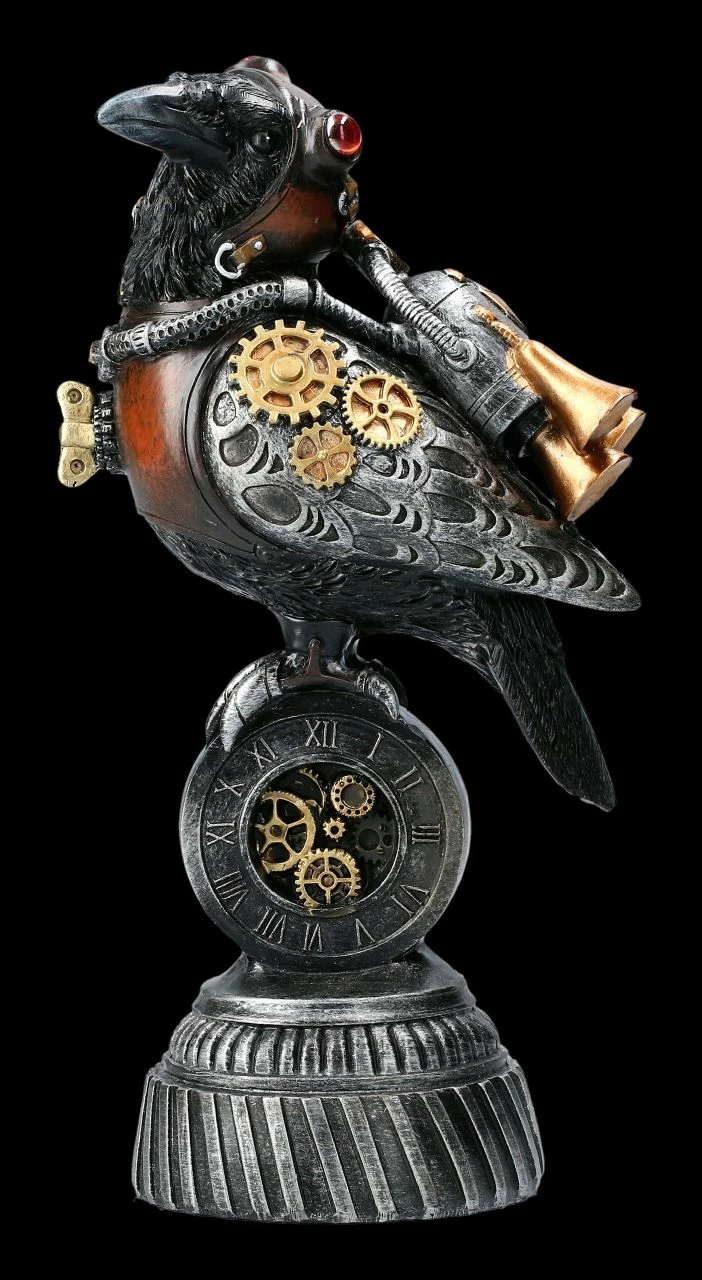 Raben Figur - Steampunk Rivet Raven 3 Raben Figur - Steampunk Rivet Raven