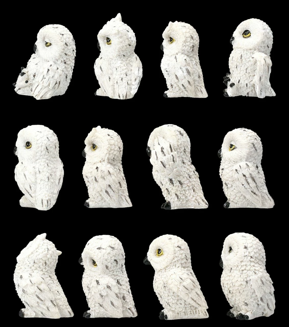 Schneeeulen Figuren - Niedliches 12er Set 4 Schneeeulen Figuren - Niedliches 12er Set – Bild 2