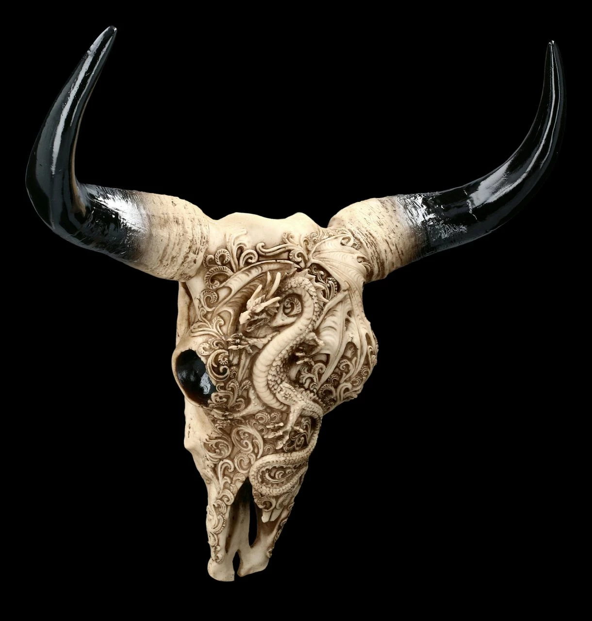 Wandrelief Stier Schädel - Drachenmotiv Groß 4 Wandrelief Stier Schädel - Drachenmotiv Groß – Bild 2