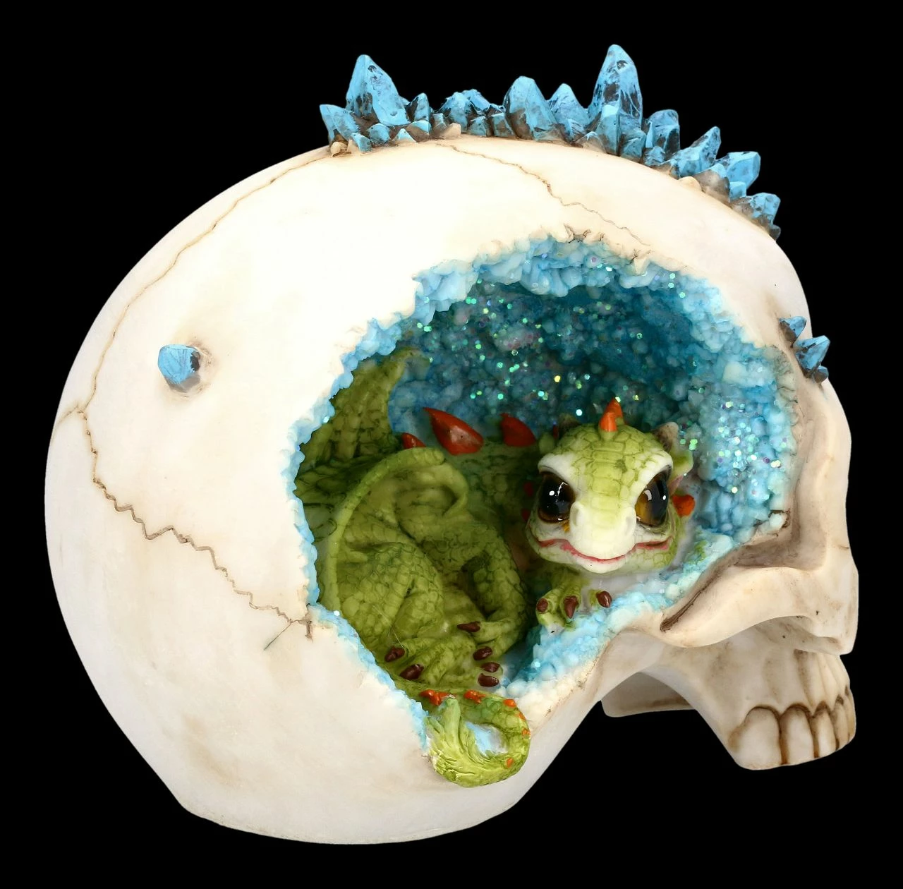 Totenkopf Mit Drache - Crystal Cave Blue 8 Totenkopf Mit Drache - Crystal Cave Blue – Bild 6