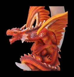 Drachenfigur Rot - Feuerdrache Auf Halbmond -FIGUREN Verkäufe 2D FS23472 Drachenfigur rot Feuerdrache auf Halbmond 9 1280x1280