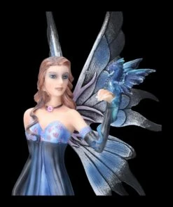 Elfenfigur - Rebecca Mit Blauem Kleid Und Drache -FIGUREN Verkäufe 2D FS23479 Elfenfigur Rebecca mit blauem Kleid und Drache 8 1280x1280