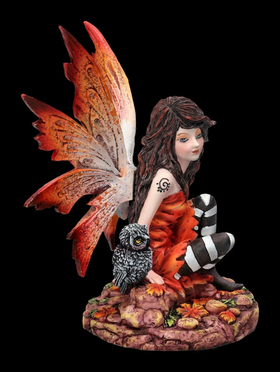 Elfenfigur - Herbst Fee Mit Eule 4 Elfenfigur - Herbst Fee Mit Eule – Bild 2