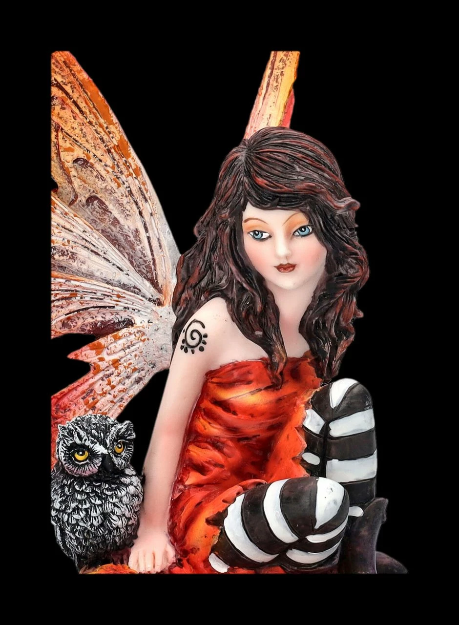 Elfenfigur - Herbst Fee Mit Eule 10 Elfenfigur - Herbst Fee Mit Eule – Bild 8
