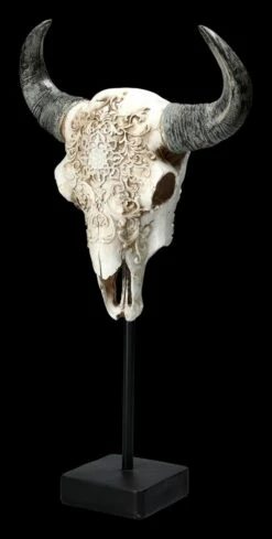 Stier Totenkopf - Verziert Mit Ständer -FIGUREN Verkäufe 2D FS23526 Stier Totenkopf mit Verziehrungen und St nder 6 1280x1280