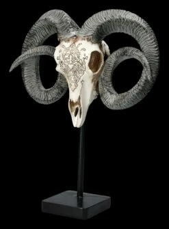 Widder Totenkopf - Verziert Mit Ständer -FIGUREN Verkäufe 2D FS23527 Widder Totenkopf mit Verzeirungen und St nder 6 1280x1280