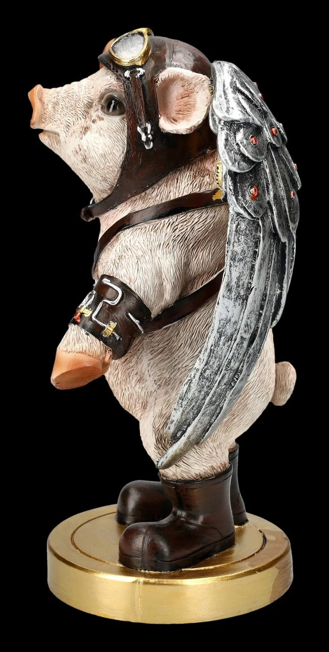 Schweinchen Figur Mit Flügeln - Porky Pilot 6 Schweinchen Figur Mit Flügeln - Porky Pilot – Bild 4