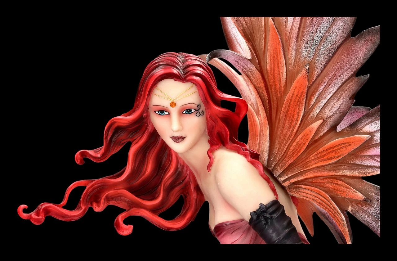 Elfenfigur - Herbstfee Carreen Mit Drache Rot 9 Elfenfigur - Herbstfee Carreen Mit Drache Rot – Bild 7