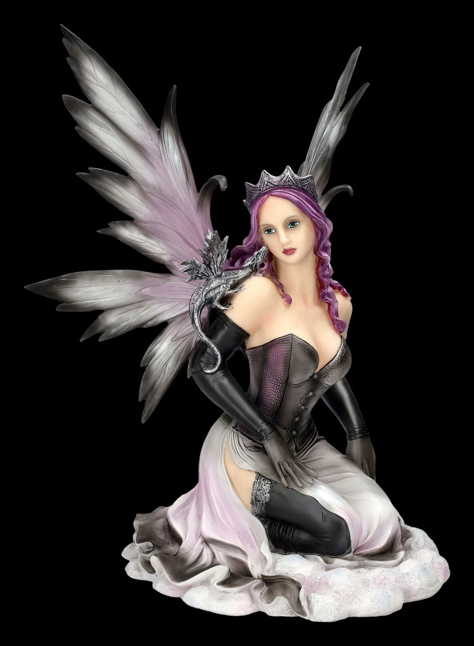 Elfenfigur - Winterfee Tameka Mit Drache 3 Elfenfigur - Winterfee Tameka Mit Drache