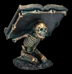 Skelettfigur Hält Zauberbuch