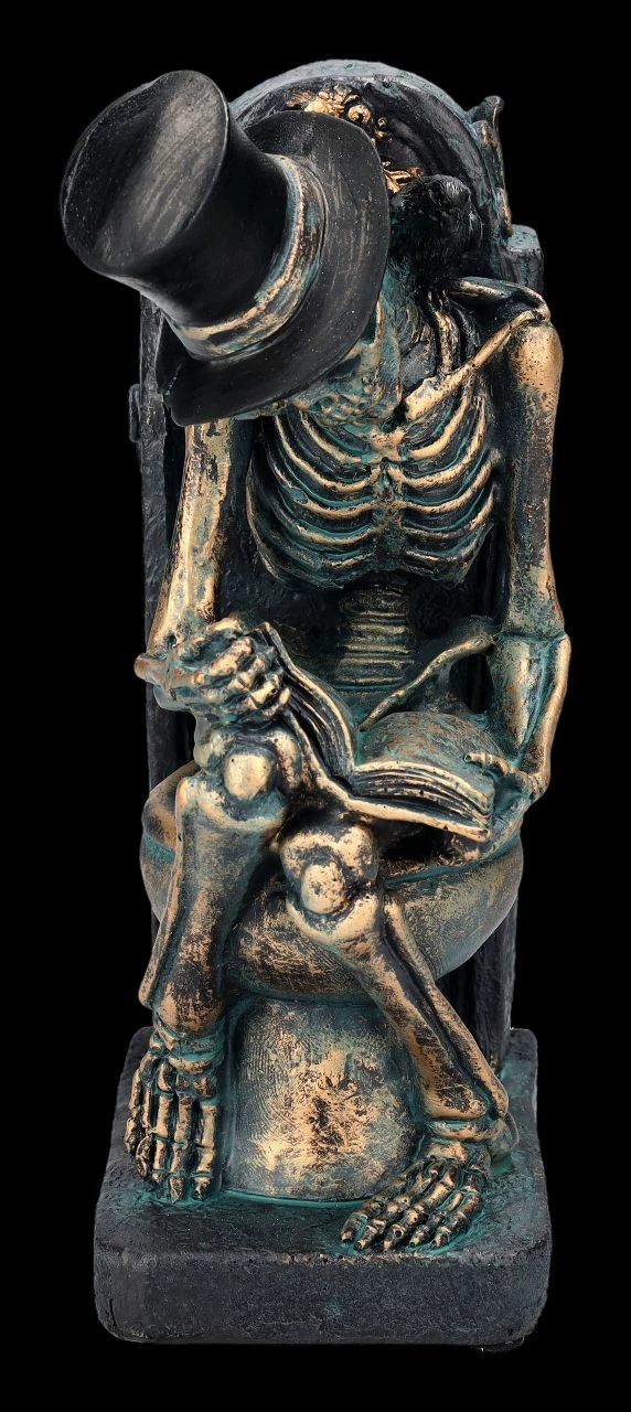 Skelett Figur Auf Toilette - Bronzefarben 6 Skelett Figur Auf Toilette - Bronzefarben – Bild 4