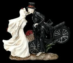 Skelett Figuren - Brautpaar Küssend Auf Fahrrad -FIGUREN Verkäufe 2D FS24013 Skelett Figuren Brautpaar kussend mit Fahrrad 1 1280x1280