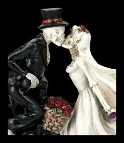 Skelett Figuren - Brautpaar Küssend Auf Fahrrad -FIGUREN Verkäufe 2D FS24013 Skelett Figuren Brautpaar kussend mit Fahrrad 9 1280x1280