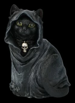 Katzenfigur Mit Sensenmann-Kutte