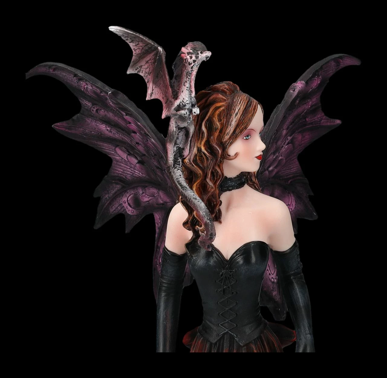 Elfen Figur - Elowen Im Gothic Look Mit Drache 10 Elfen Figur - Elowen Im Gothic Look Mit Drache – Bild 8