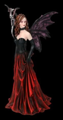 Elfen Figur - Elowen Im Gothic Look Mit Drache