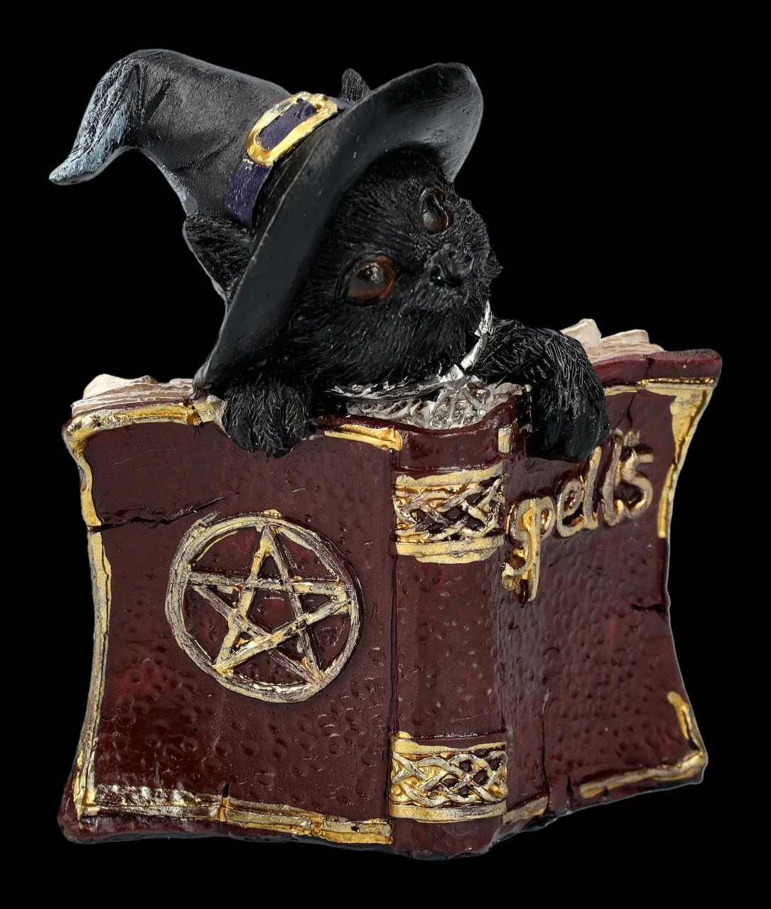 Katzen Figur Mit Zauberbuch - Kitty's Grimoire Rot 4 Katzen Figur Mit Zauberbuch - Kitty's Grimoire Rot – Bild 2