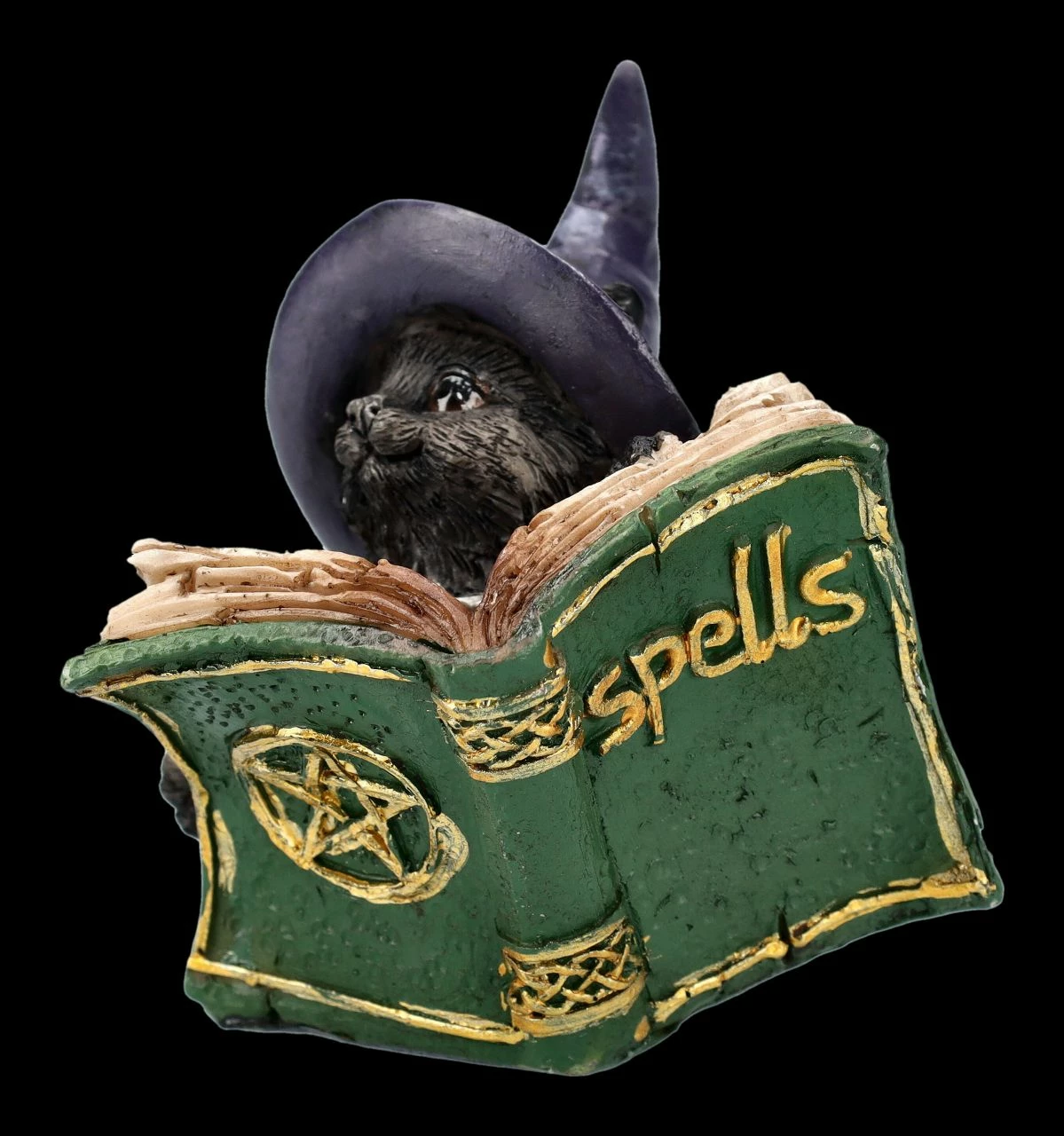 Katzen Figur Mit Zauberbuch - Kitty's Grimoire Grün 8 Katzen Figur Mit Zauberbuch - Kitty's Grimoire Grün – Bild 6
