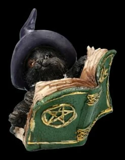 Katzen Figur Mit Zauberbuch - Kitty's Grimoire Grün