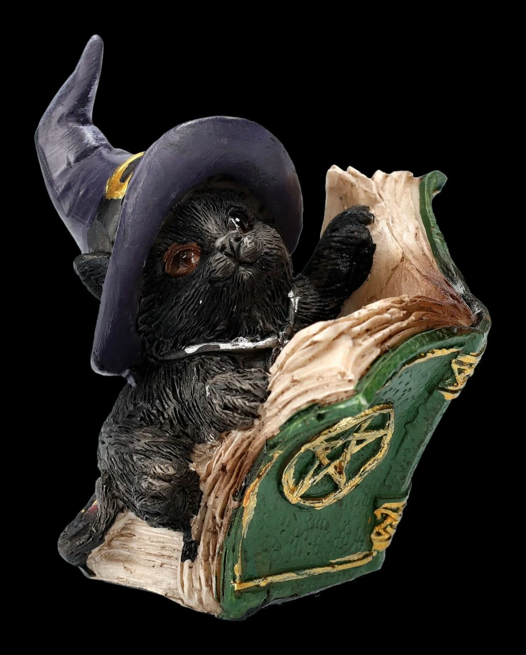 Katzen Figur Mit Zauberbuch - Kitty's Grimoire Grün 4 Katzen Figur Mit Zauberbuch - Kitty's Grimoire Grün – Bild 2