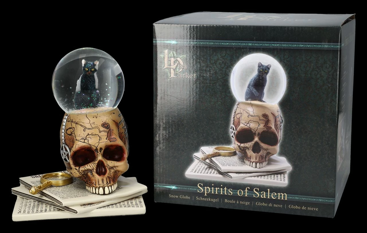 Schneekugel Totenkopf Mit Katze - Spirits Of Salem 4 Schneekugel Totenkopf Mit Katze - Spirits Of Salem – Bild 2