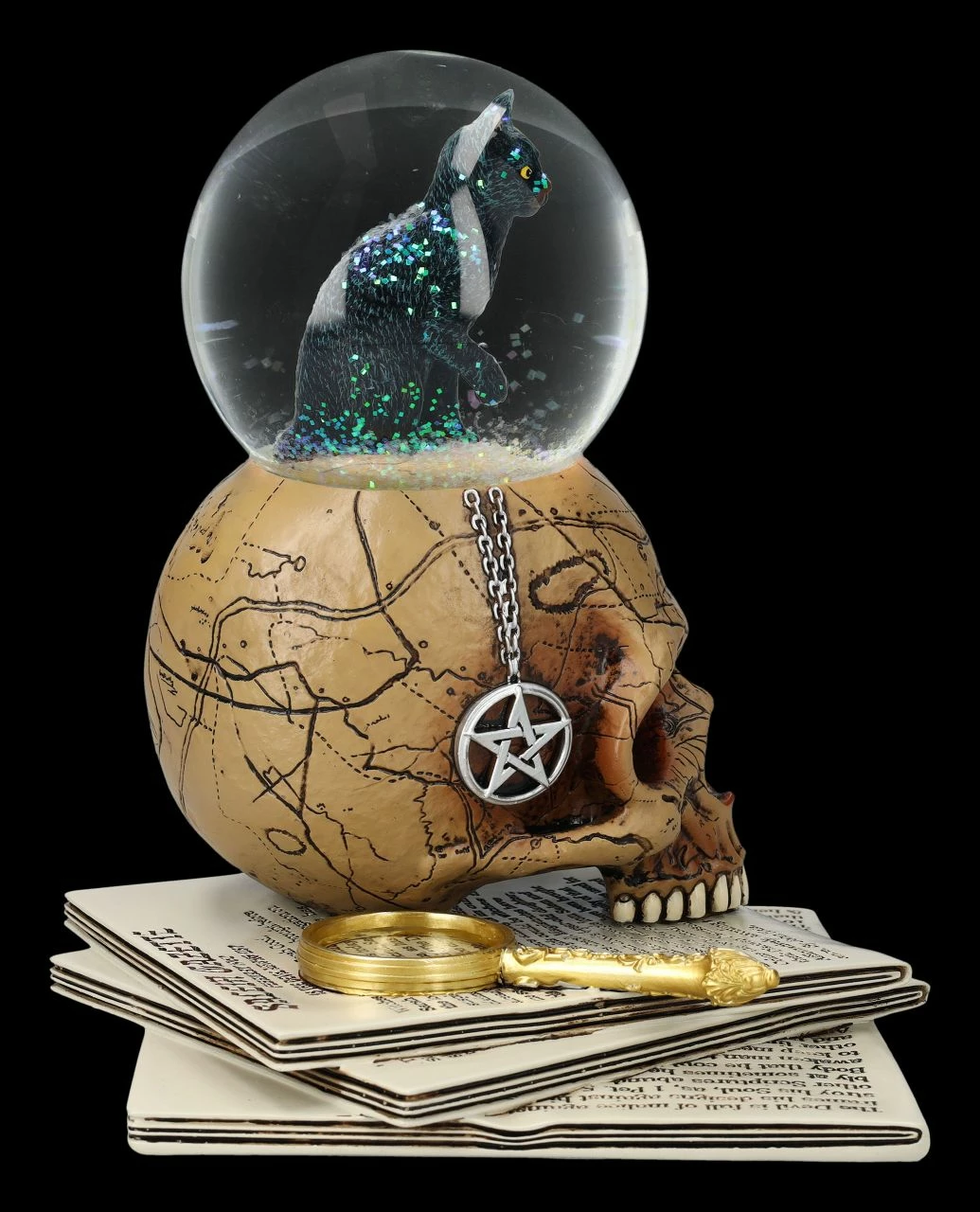 Schneekugel Totenkopf Mit Katze - Spirits Of Salem 9 Schneekugel Totenkopf Mit Katze - Spirits Of Salem – Bild 7