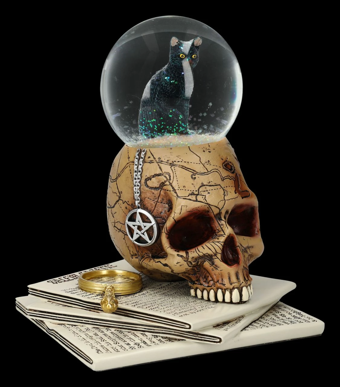 Schneekugel Totenkopf Mit Katze - Spirits Of Salem 3 Schneekugel Totenkopf Mit Katze - Spirits Of Salem