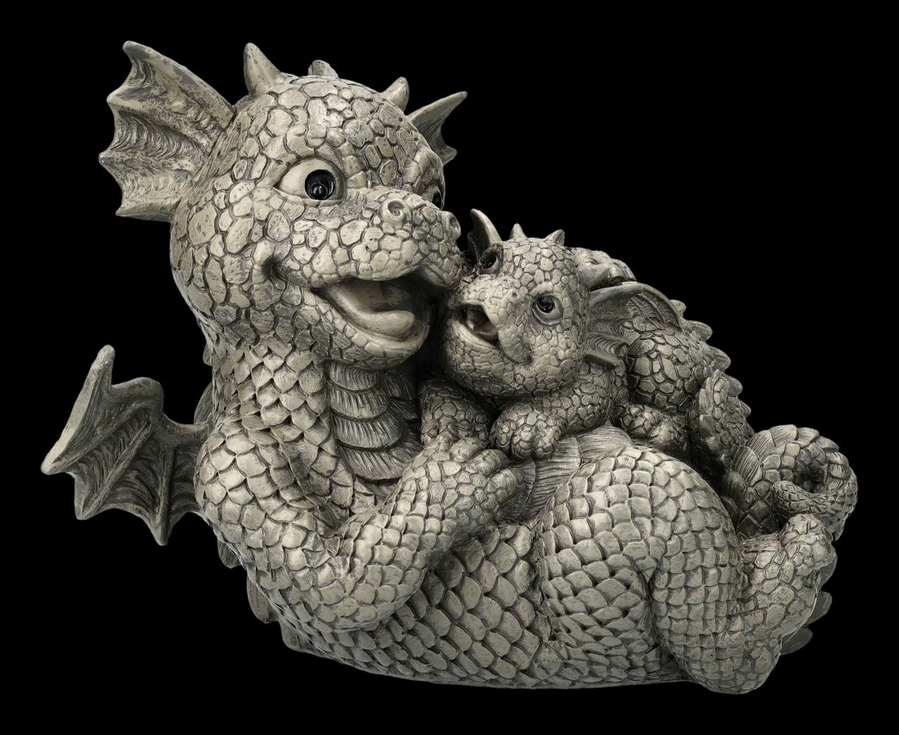 Gartenfigur - Drachen Baby Liegt Auf Mamas Bauch 4 Gartenfigur - Drachen Baby Liegt Auf Mamas Bauch – Bild 2