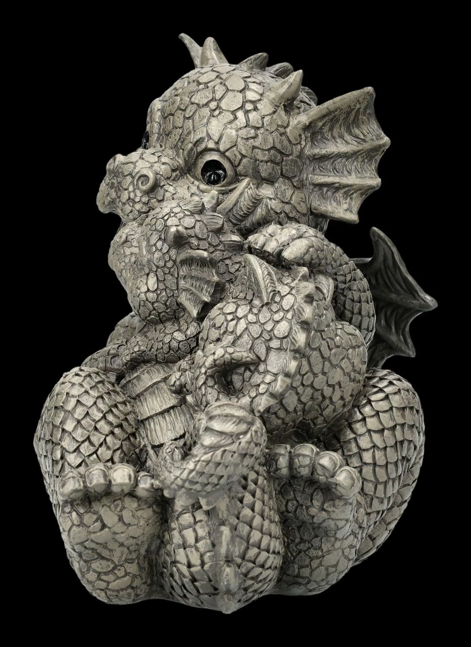 Gartenfigur - Drachen Baby Liegt Auf Mamas Bauch 7 Gartenfigur - Drachen Baby Liegt Auf Mamas Bauch – Bild 5