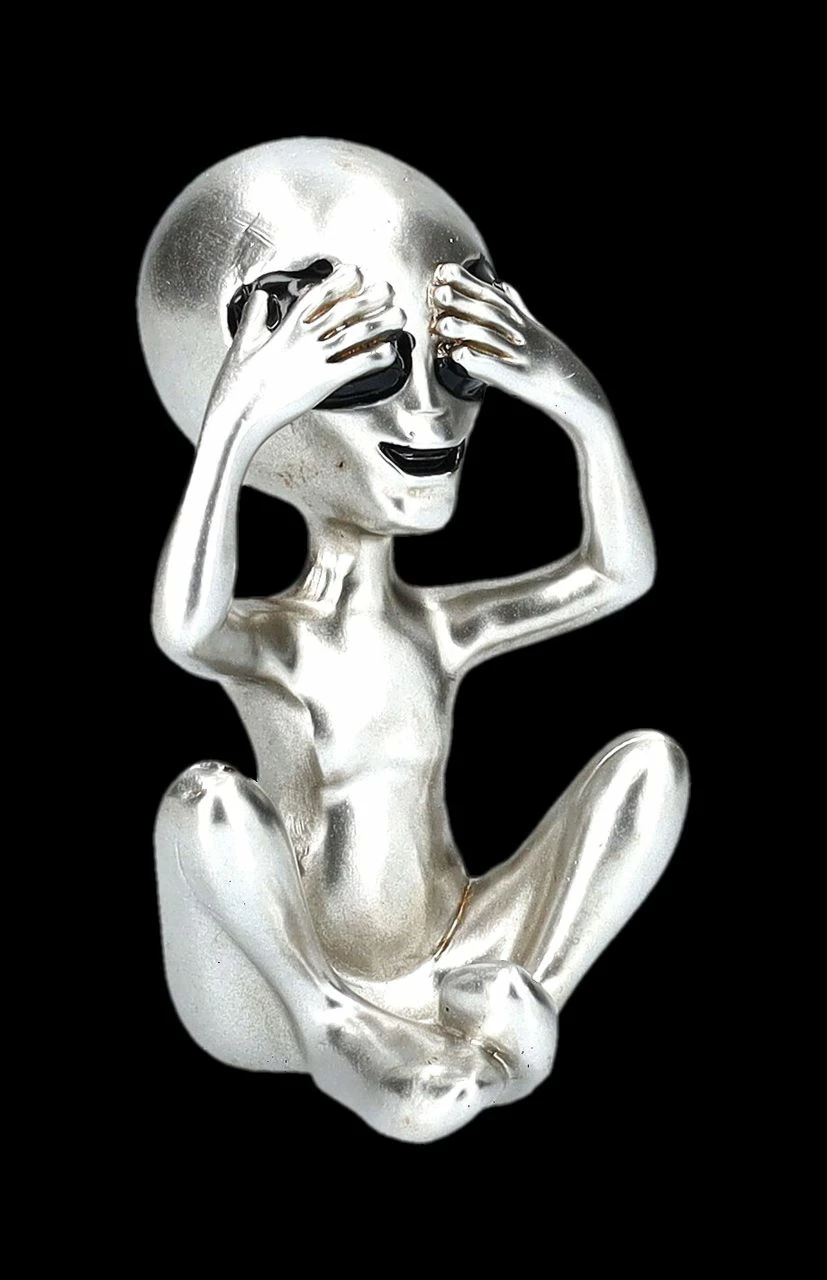 Alien Figuren - Nichts Böses Silberfarben 7 Alien Figuren - Nichts Böses Silberfarben – Bild 5